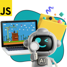 Язык программирования JavaScript + AI. Проектное обучение + геймификация + AI-помощники - КИБЕРшкола программирования для детей, компьютерные курсы для школьников, начинающих и подростков - KIBERone г. Останкинский